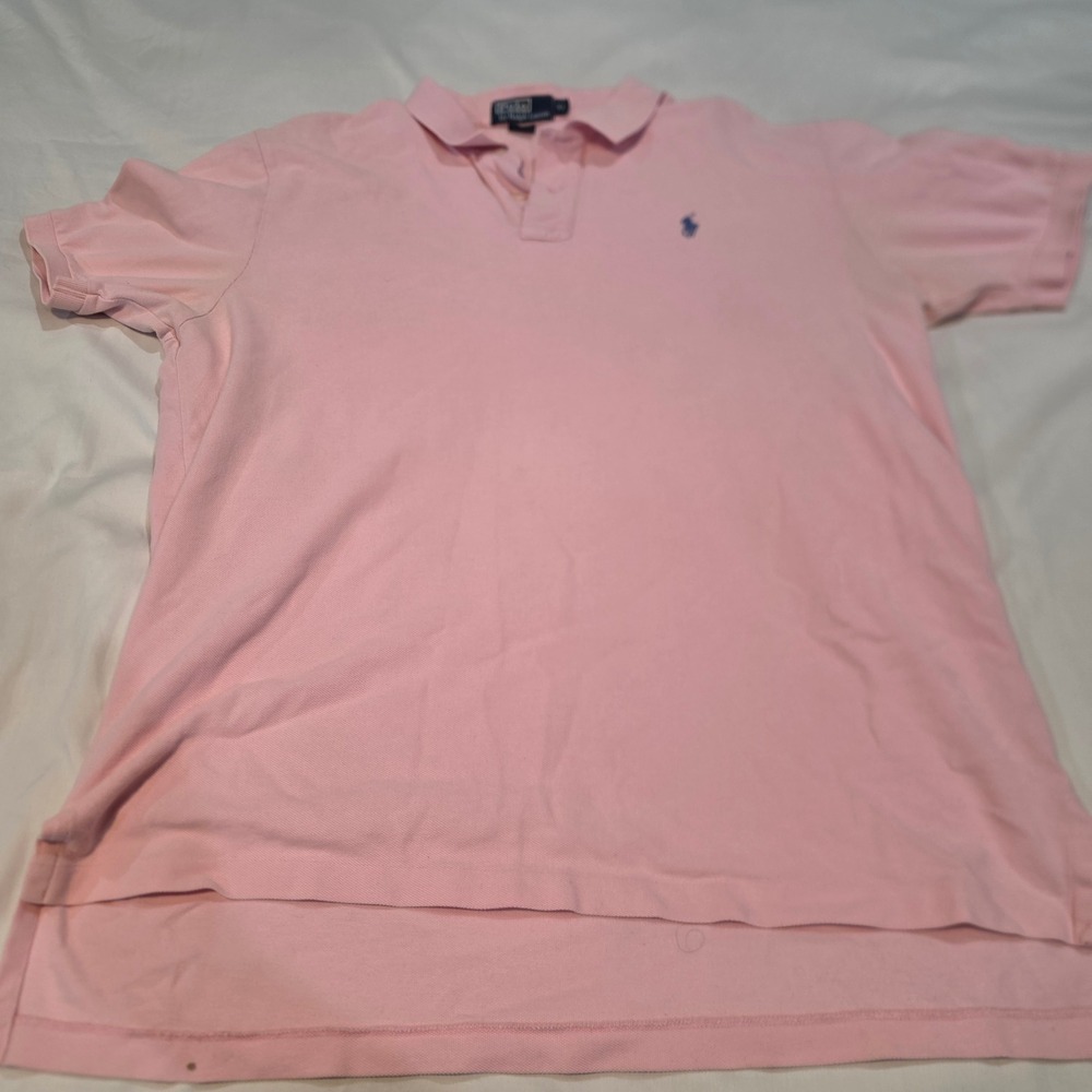 Polo Ralph Lauren Polo Shirt Mens XL Pink Excellent Classic Fit Pique Cotton